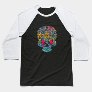 Summer Tropical Skull Baseball T-Shirt